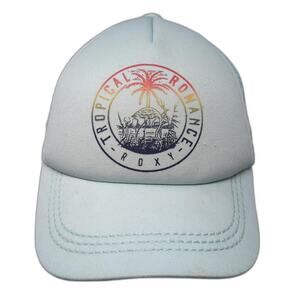 Roxy Tropical Romance Snapback Trucker Hat Blue One Size Adjustable Mesh Back